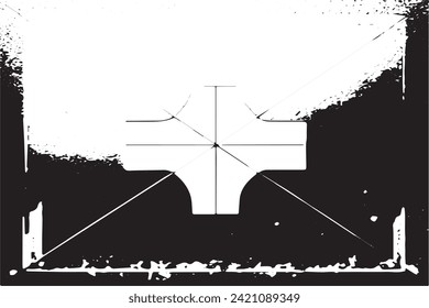 Vector illustration of a grunge texture outlined in black with textured appearance, white background
