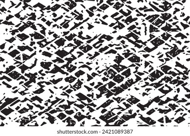 Vector illustration of a grunge texture outlined in black with textured appearance, white background