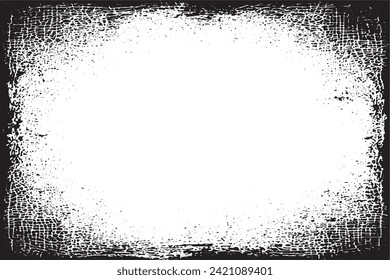 Vector illustration of a grunge texture outlined in black with textured appearance, white background