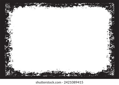 Vector illustration of a grunge texture outlined in black with textured appearance, white background