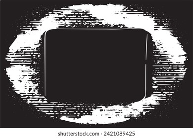 Vector illustration of a grunge texture outlined in black with textured appearance, white background