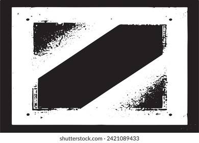 Vector illustration of a grunge texture outlined in black with textured appearance, white background