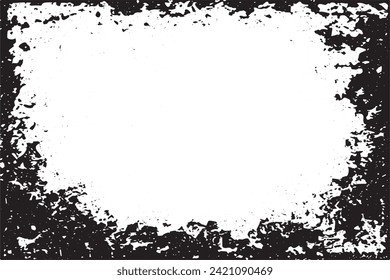 Vector illustration of a grunge texture outlined in black with textured appearance, white background