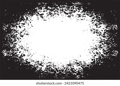 Vector illustration of a grunge texture outlined in black with textured appearance, white background