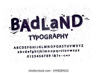 Vector Illustration Grunge Typography Font Set