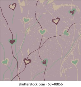 The vector illustration of a grunge wallpaper for a Valentine's day