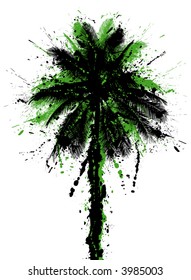 Ilustração vetorial de uma palmeira de coco moída
