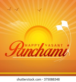 Vector Illustration of grungy background  for Vasant Panchami.
