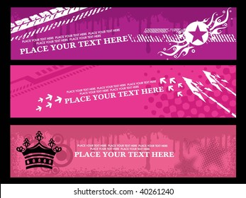 vector illustration of grungy banner with sample text