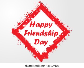 vector illustration of grungy happy friendship frame