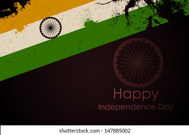 vector illustration of grungy Indian Flag for Indian Independence Day
