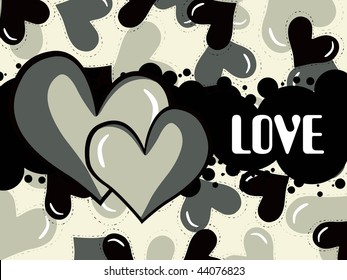 vector illustration of grungy love background