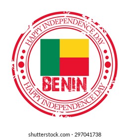 Vector illustration of a Grungy Stamp for Benin Independence Day.