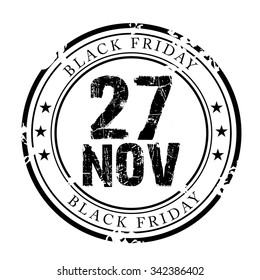 Vector illustration for grungy stamp Black Friday.