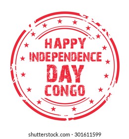 Vector illustration of a grungy stamp for Congo Independence Day.