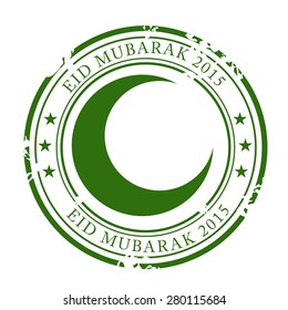 Vector illustration of a grungy stamp for EID Mubarak.