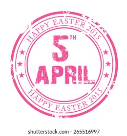 Vector illustration of  grungy stamp for Happy Easter.