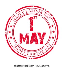 Vector illustration of grungy stamp for Happy Labour Day.