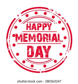 Vector illustration of a grungy stamp for Happy Memorial Day.
