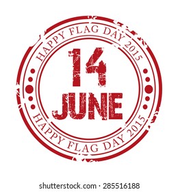 Vector illustration of a grungy stamp for Happy Flag Day.