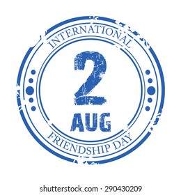 Vector illustration of a grungy stamp for Happy Friendship Day.