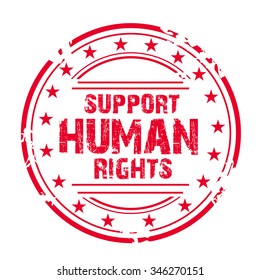 Vector illustration of a grungy stamp Human Rights Day.