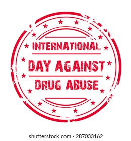 Vector illustration of a grungy stamp for International Day Against Drug Abuse.