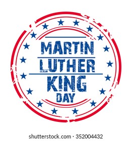Vector illustration of a grungy stamp for Martin Luther King Day.