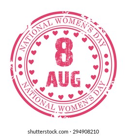 Vector illustration of a grungy stamp for National Women's Day.