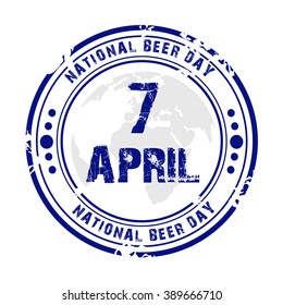 Vector illustration of a grungy stamp for National Beer Day.