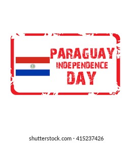 Vector illustration of a grungy stamp for Paraguay Happy independence day.