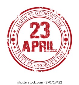 Vector Illustration Of A Grungy Stamp For Saint George's Day.