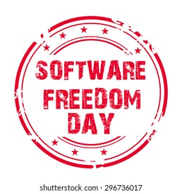 Vector illustration of of a grungy stamp for Software Freedom Day.