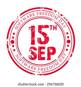Vector illustration of of a grungy stamp for Software Freedom Day.
