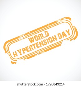 Ilustración vectorial de un sello Grungy para el Día Mundial de la Hipertensión.