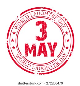 Vector illustration of grungy stamp for World Laughter Day.