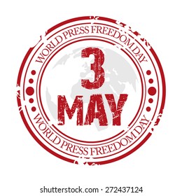Vector illustration of grungy stamp for World Press Freedom Day.
