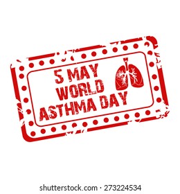 Vector illustration of a grungy stamp for World Asthma Day.