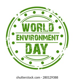 Vector illustration of a grungy stamp for World Environment Day.