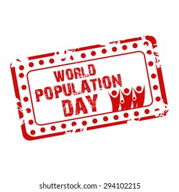 Vector illustration grungy stamp for World Population Day.