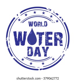 Vector illustration of a grungy stamp for World Water Day.