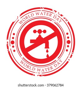 Vector illustration of a grungy stamp for World Water Day.