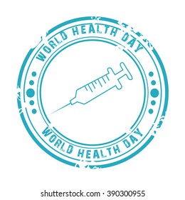 Vector illustration a grungy stamp for World Health Day.