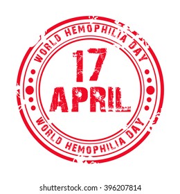 Vector illustration of a grungy stamp for World Hemophilia Day.
