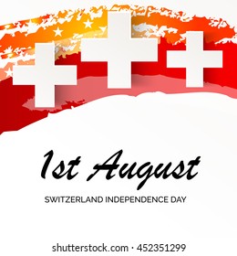 Vector illustration of a Grungy Wave background for Swiss National Day.