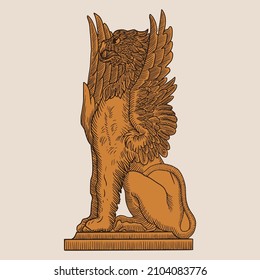 Vector Illustration gryphon and Engraving style
