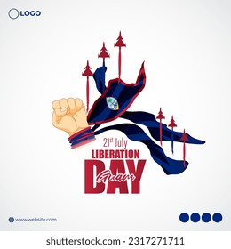 Vector illustration of Guam Liberation Day 21 July social media story feed mockup template