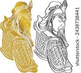 Vector illustration of guan yu chinese