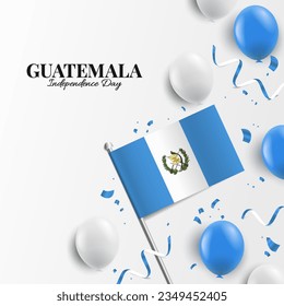 Vector Illustration of Guatemala Independence Day. Background with balloons, flags
