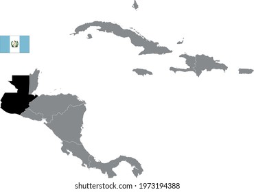 vector illustration of Guatemala map and flag